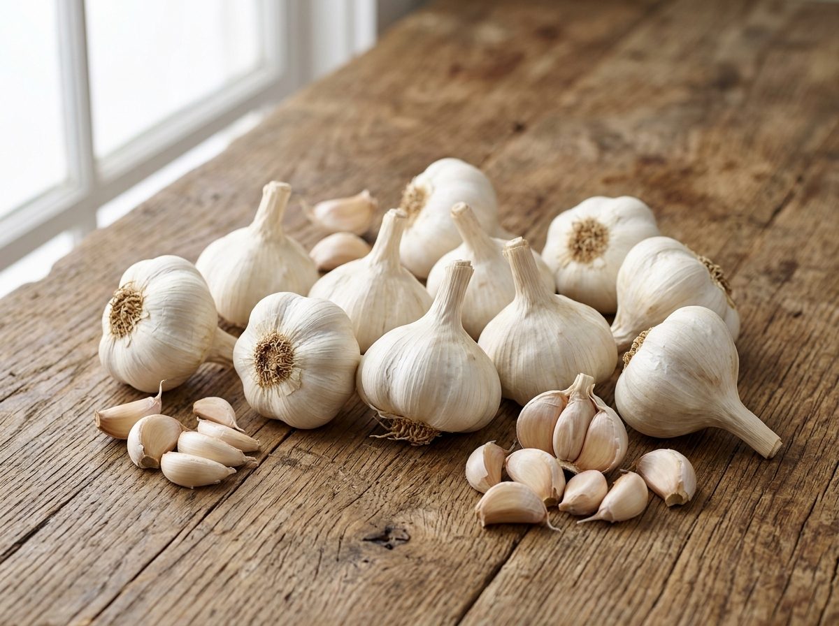 Fresh White Garlic Bulbs